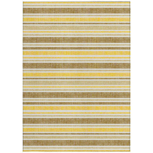 Homeroots 2' Blue Striped Washable Runner Rug - Perfect For Indoor And Outdoor Spaces, Stain-resistant Design Mocha Polyester 561206