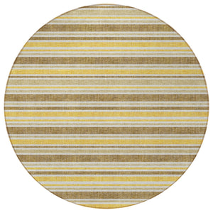 Homeroots 2' Blue Striped Washable Runner Rug - Perfect For Indoor And Outdoor Spaces, Stain-resistant Design Mocha Polyester 561208