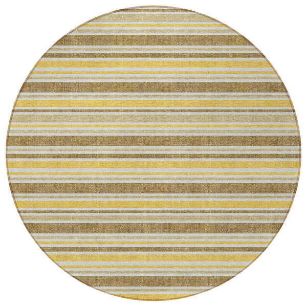 Homeroots 2' Blue Striped Washable Runner Rug - Perfect For Indoor And Outdoor Spaces, Stain-resistant Design Mocha Polyester 561208