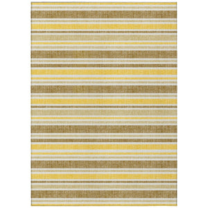 HomeRoots 9' Brown and Orange Striped Washable Area Rug - Stylish, Durable, Indoor/Outdoor Essential for Any Space 9' X 12' 561210
