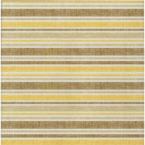 HomeRoots 9' Brown and Orange Striped Washable Area Rug - Stylish, Durable, Indoor/Outdoor Essential for Any Space 9' X 12' 561210