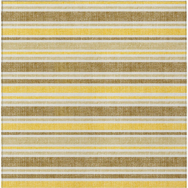HomeRoots 9' Brown and Orange Striped Washable Area Rug - Stylish, Durable, Indoor/Outdoor Essential for Any Space 9' X 12' 561210