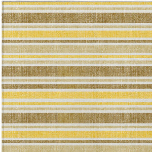 HomeRoots 10' Durable Washable Brown and Orange Striped Area Rug for Indoor and Outdoor Style & Comfort 10' X 14' 561211