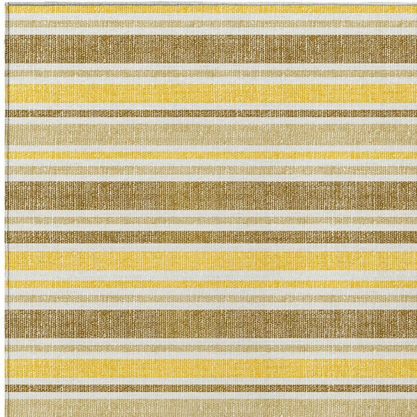 HomeRoots 10' Durable Washable Brown and Orange Striped Area Rug for Indoor and Outdoor Style & Comfort 10' X 14' 561211