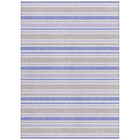 Homeroots 2' Blue Striped Washable Runner Rug - Perfect For Indoor And Outdoor Spaces, Stain-resistant Design Navy Polyester 561219