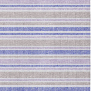 Homeroots 2' Blue Striped Washable Runner Rug - Perfect For Indoor And Outdoor Spaces, Stain-resistant Design Navy Polyester 561219