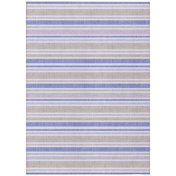 Homeroots 2' Blue Striped Washable Runner Rug - Perfect For Indoor And Outdoor Spaces, Stain-resistant Design Navy Polyester 561219