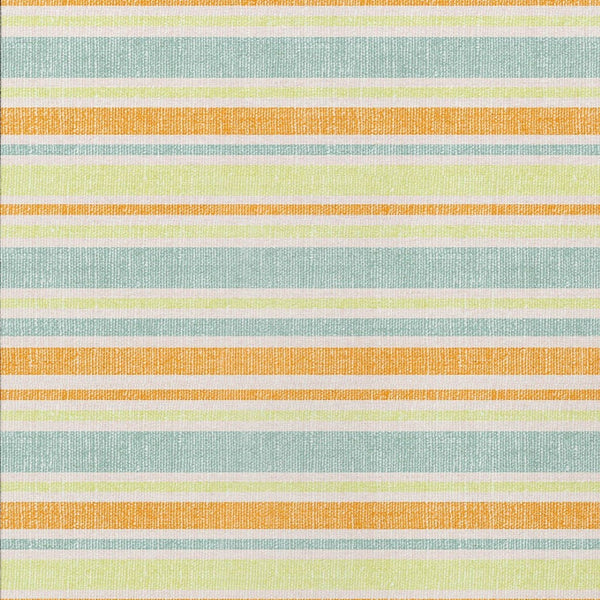 Homeroots 2' Blue Striped Washable Runner Rug - Perfect For Indoor And Outdoor Spaces, Stain-resistant Design Orange Polyester 561224