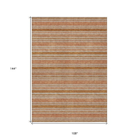 Homeroots 2' Blue Striped Washable Runner Rug - Perfect For Indoor And Outdoor Spaces, Stain-resistant Design Paprika Polyester 561237