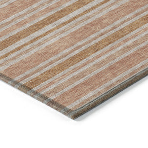 Homeroots 2' Blue Striped Washable Runner Rug - Perfect For Indoor And Outdoor Spaces, Stain-resistant Design Paprika Polyester 561237