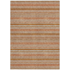 HomeRoots 5' X 8' Striped Washable Non-Skid Indoor Outdoor Area Rug for Easy Care & Timeless Style Paprika 561238
