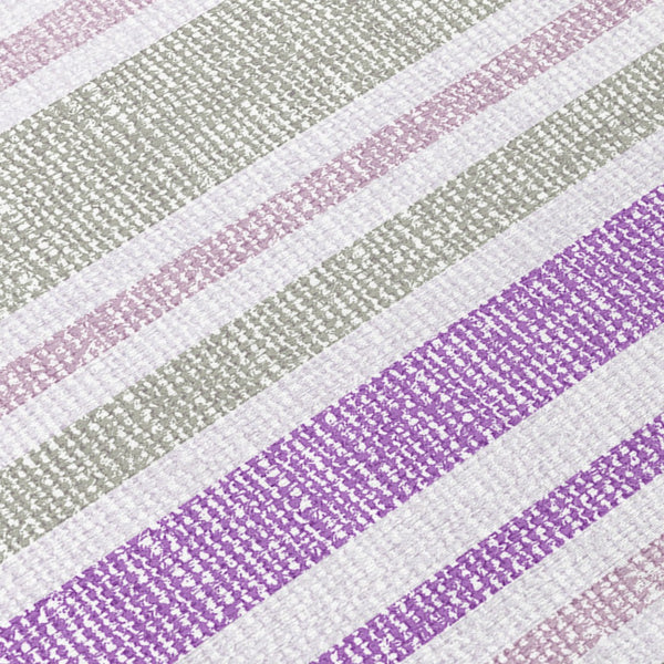 Homeroots 2' Blue Striped Washable Runner Rug - Perfect For Indoor And Outdoor Spaces, Stain-resistant Design Pearl Polyester 561240