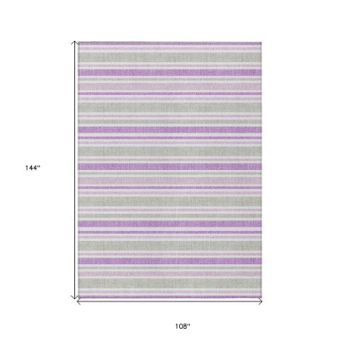 Homeroots 2' Blue Striped Washable Runner Rug - Perfect For Indoor And Outdoor Spaces, Stain-resistant Design Pearl Polyester 561246