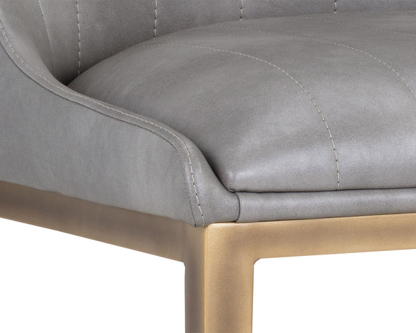 Sunpan Halden Dining Chair Set of 2 – Urban Style with Bold Stitching and Rustic Bronze Steel Frame Bravo Metal