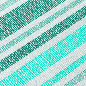 Homeroots 2' Blue Striped Washable Runner Rug - Perfect For Indoor And Outdoor Spaces, Stain-resistant Design Turquoise Polyester 561290