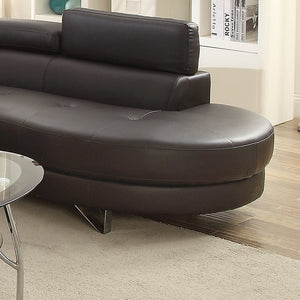 English Elm Luxurious Modern 2-Piece Sectional Sofa Set with Adjustable Flip-Up Headrests, Espresso or Grey Bonded Leather B011S01058