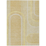 Homeroots 5' X 8' Beige Abstract Washable Indoor Outdoor Area Rug Beige Polyester 561306