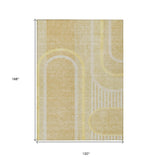 Homeroots 10' X 14' Beige Abstract Washable Indoor Outdoor Area Rug Beige Polyester 561310