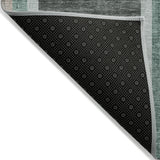 Homeroots 5' X 8' Black And Green Abstract Washable Indoor Outdoor Area Rug Emerald Polyester 561315