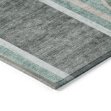 Homeroots 5' X 8' Black And Green Abstract Washable Indoor Outdoor Area Rug Emerald Polyester 561315