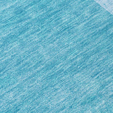 Homeroots 2' X 8' Teal Abstract Washable Indoor Outdoor Runner Rug Teal Polyester 561357