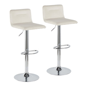 English Elm Adjustable Velvet Swivel Barstools with Chrome Base for Kitchen or Home Bar Set of 2 B202S01964