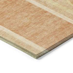 Homeroots 2' Abstract Washable Indoor Outdoor Runner Rug - Stylish, Stain Resistant Design For Any Space Terracotta Polyester 561369