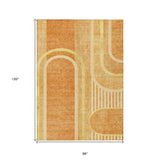 Homeroots 8' X 10' Terra Cotta Abstract Washable Indoor Outdoor Area Rug Terracotta Polyester 561371