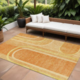 Homeroots 8' X 10' Terra Cotta Abstract Washable Indoor Outdoor Area Rug Terracotta Polyester 561371