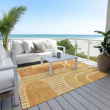 Homeroots 8' X 10' Terra Cotta Abstract Washable Indoor Outdoor Area Rug Terracotta Polyester 561371