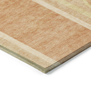 HomeRoots 5' X 8' Abstract Washable Indoor Outdoor Area Rug - Stylish, Durable, Perfect for High-Traffic Spaces Terracotta 561371