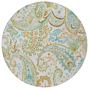 Homeroots 2' Artichoke Green Paisley Washable Indoor-outdoor Runner Rug For Easy Care And Style Ivory Polyester 561424