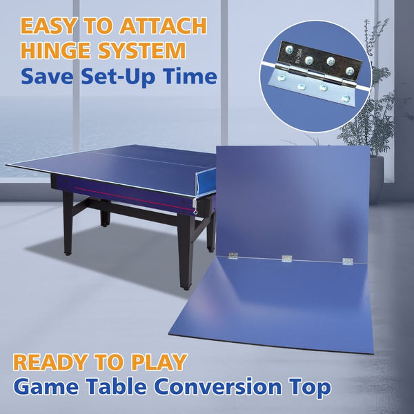 English Elm 6*3ft Foldable Mdf Ping Pong Conversion Top for Indoor Game Room Practice Blue W1408P318967
