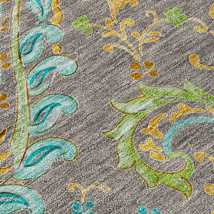 Homeroots 5' X 8' Taupe Paisley Washable Non Skid Indoor Outdoor Area Rug Taupe Polyester 561459