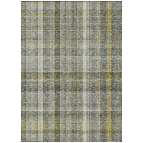HomeRoots 5' X 8' Plaid Washable Area Rug - Durable, Non-Skid Design for Indoor/Outdoor Use & Easy Care Solutions Gray 561477