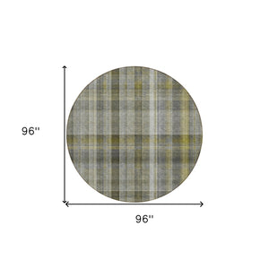 HomeRoots 5' X 8' Plaid Washable Area Rug - Durable, Non-Skid Design for Indoor/Outdoor Use & Easy Care Solutions Gray 561478
