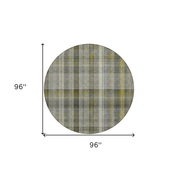 HomeRoots 5' X 8' Plaid Washable Area Rug - Durable, Non-Skid Design for Indoor/Outdoor Use & Easy Care Solutions Gray 561478