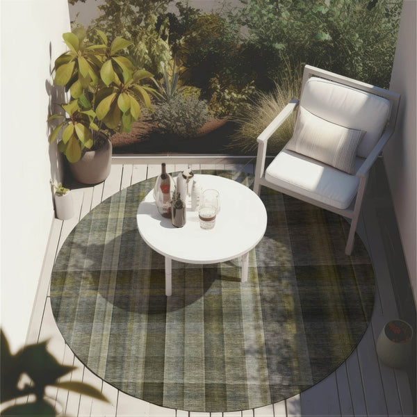 HomeRoots 5' X 8' Plaid Washable Area Rug - Durable, Non-Skid Design for Indoor/Outdoor Use & Easy Care Solutions Gray 561478