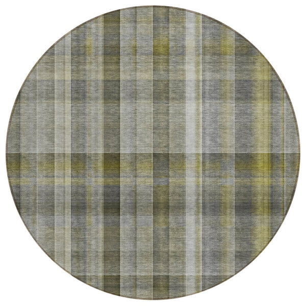 HomeRoots 5' X 8' Plaid Washable Area Rug - Durable, Non-Skid Design for Indoor/Outdoor Use & Easy Care Solutions Gray 561478