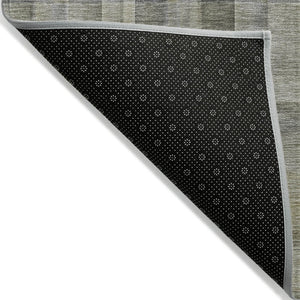 HomeRoots 5' X 8' Plaid Washable Area Rug - Durable, Non-Skid Design for Indoor/Outdoor Use & Easy Care Solutions Gray 561478