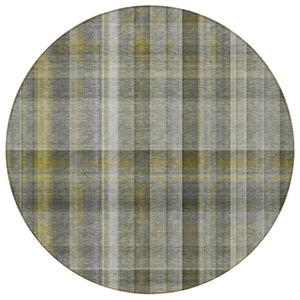 HomeRoots 5' X 8' Plaid Washable Area Rug - Durable, Non-Skid Design for Indoor/Outdoor Use & Easy Care Solutions Gray 561478