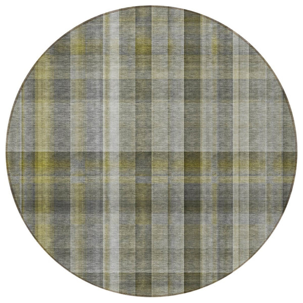 HomeRoots 5' X 8' Plaid Washable Area Rug - Durable, Non-Skid Design for Indoor/Outdoor Use & Easy Care Solutions Gray 561478