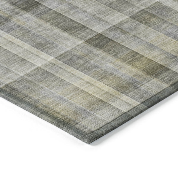HomeRoots 5' X 8' Plaid Washable Area Rug - Durable, Non-Skid Design for Indoor/Outdoor Use & Easy Care Solutions Gray 561479