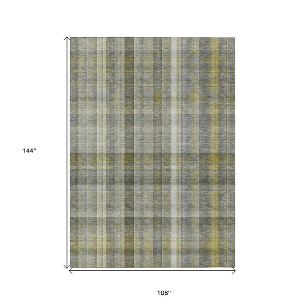 HomeRoots 5' X 8' Plaid Washable Area Rug - Durable, Non-Skid Design for Indoor/Outdoor Use & Easy Care Solutions Gray 561480