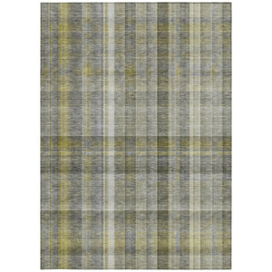 HomeRoots 5' X 8' Plaid Washable Area Rug - Durable, Non-Skid Design for Indoor/Outdoor Use & Easy Care Solutions Gray 561480