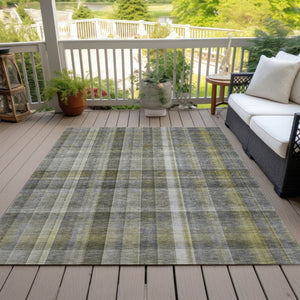 HomeRoots 5' X 8' Plaid Washable Area Rug - Durable, Non-Skid Design for Indoor/Outdoor Use & Easy Care Solutions Gray 561481