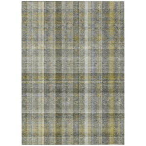 HomeRoots 5' X 8' Plaid Washable Area Rug - Durable, Non-Skid Design for Indoor/Outdoor Use & Easy Care Solutions Gray 561481