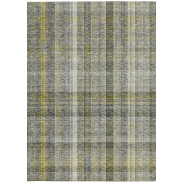 HomeRoots 5' X 8' Plaid Washable Area Rug - Durable, Non-Skid Design for Indoor/Outdoor Use & Easy Care Solutions Gray 561481