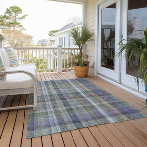 HomeRoots 5' X 8' Plaid Washable Area Rug - Durable, Non-Skid Design for Indoor/Outdoor Use & Easy Care Solutions Green 561486