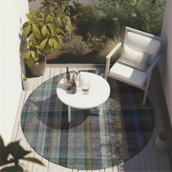 HomeRoots 5' X 8' Plaid Washable Area Rug - Durable, Non-Skid Design for Indoor/Outdoor Use & Easy Care Solutions Green 561487